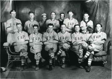 A group portrait of the F & P Baseball team.