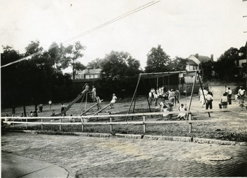 Children playing on a local playground.