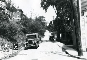 View looking north of Weaver Street, corner of Richwood Avenue.