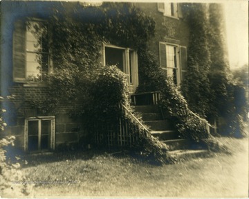 View of the front entrance to 'Green Bottom', home of Albert Gallatin Jenkins.