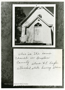 Home Church in Braxton County, where H. E. Engle attended while living there.