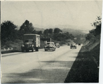 View of U. S. 50 on Bridgeport Hill with a truck lane in Harrison County.