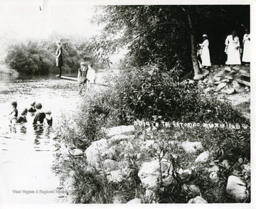 View of the 'Bull Works Swimming hole about 1920 or possibly earlier.'
