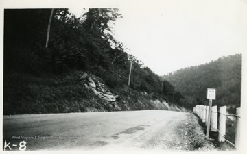 West Virginia State Highway #10, showing type of road. Picture made about 12 miles north of Logan, W. Va.