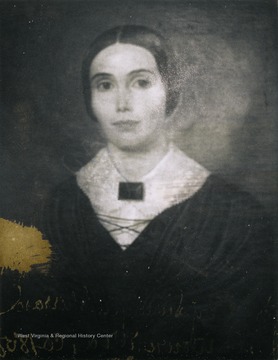 Portrait of Eliza Peters Byrnside (1816-1868) created circa 1850 by Sidney A. Sherrard of Peterstown, W. Va.