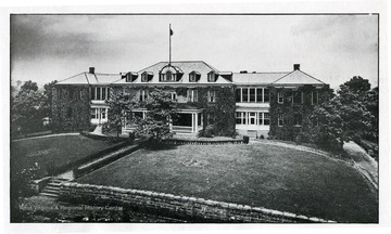 A view of Fairmont Hospital No. 3 in Fairmont, West Virginia.'This institution is located in Fairmont, Marion County, and is reached by the Baltimore and Ohio Railroad, and by the lines of the Monongahela Valley Traction Company. Superintendent was C. M. Ramage, M. D. Number of patients treated during June, 1920 was 78.'