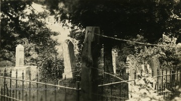 A view of some headstones in the Jackson family cemetery.