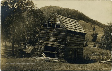 Ruins of a log house, once owned by Jesse Ellison, just before being torn down.