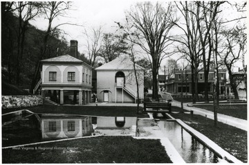 'George Washington loved to vacation in Berkeley Springs because of its naturally warm springs, which gave the town its original name of Bath.  The three principal springs and the bathhouses built around them today are part of Berkeley Springs State Park.'