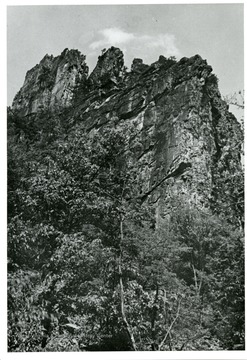 A view of Seneca Rocks in Pendleton County, West Virginia.
