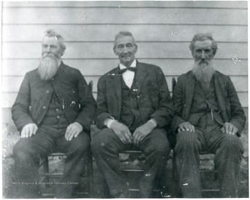 Confederate Veterans from left to right: George Hammer, John Ruddle, and Henry Roberson. 