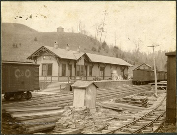 View of the Chesapeake and Ohio Depot in Raleigh County. 'Mrs. Lena Hicks'