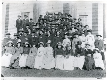 Group portrait of Teacher's Institute participants. 'One of the first' Pendleton County Institutes.
