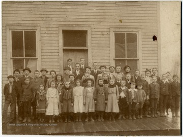 Students and teachers in front of School in Montrose, W. Va.