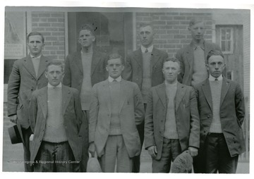 Pictured first row, from left to right- __, __, Russ Dice, Luther Simmons.  Second row- __, __, __, Roy Ruddle.