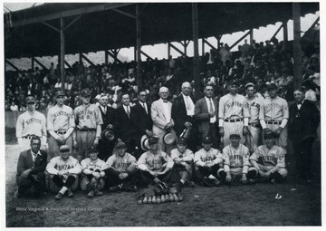 A group portrait of the team that played the old Chesapeake and Ohio during a 1929 reunion.