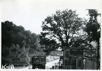 'Quaker, W. Va., on US Route #52, Store and Post Office.  Truck making store delivery.'