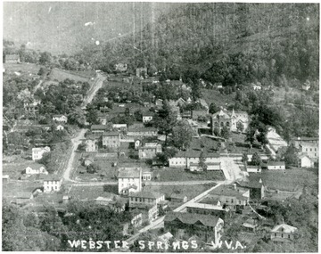 Aerial view of Webster Springs in Webster County.