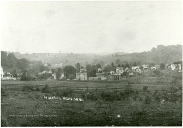 View of houses and fence at Bruceton Mills.