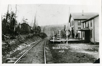 A view of the railroad tracks and train station at Wildell Junction in Pocahontas County, West Virginia.