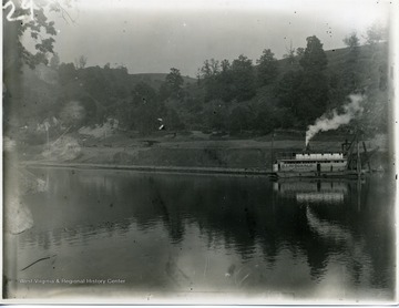 View of the Monongahela River with the C. L.McDonnell's Dredge Boat.
