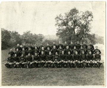 Group portrait of the 1928 West Virginia University Football Team.