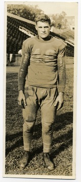 Portrait of Joe Stydahar, a tackle on the 1933 West Virginia University Football Team.