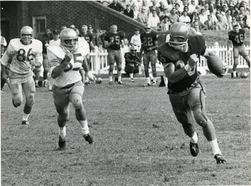 Bob Dunlevy '86', turns the corner.  'This photograph is property of The Richmond Times- Dispatch, The Richmond News Leader, and must not be used without permission.'