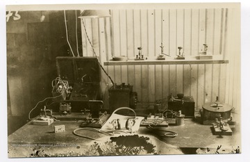 Interior view of Dr. Hodges' Physics Lecture Room and apparatus.