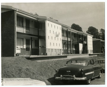 View of student housing on Newton Avenue, College Park Apartments, built about 1962.