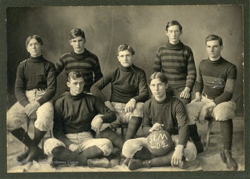 Basketball Team of West Virginia Conference Seminary, Buckhannon, W. Va.  The school was founded in 1890 by the Methodist church, and assumed its current name of West Virginia Wesleyan College in 1906.