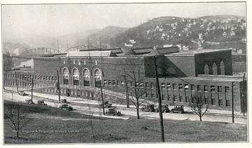 View of the Field House, later called Stansbury Hall, West Virginia University.