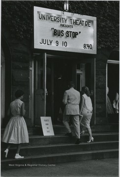 "University Theatre Presents 'Bus Stop' July 9-10, 8:40."