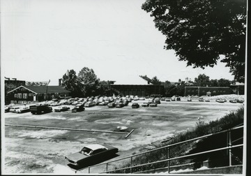 View of parking lot, presently the spot where the Mountainlair stands.