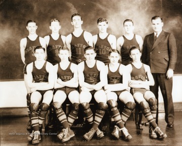 Grafton High School Basketball Team.  Player #7 is Scotty Hamilton, West Virginia University's first All-American Selection (Helms Foundation).  In 1938 this team was runner up in the West Virginia State Championship.
