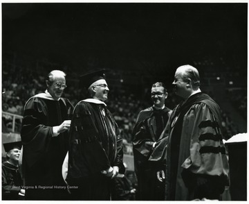 Left to right: Dr. Brisbane, Dr. Core, Dr. Munn, President Harlow.