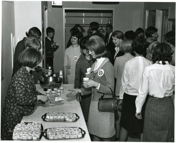 Scene from the Mar. 23-27, 1967 international meeting of the Association of Women Students held here during the 100th Anniversary observance.