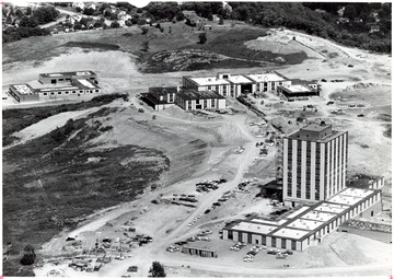 Agricultural Engineering Building, Agricultural Sciences Building, and the Engineering Building under construction.