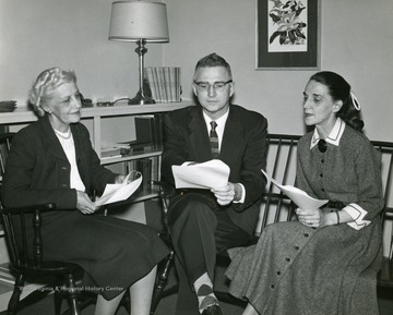 Left to right, Beatrice Hurst, Associate Professor Physical Education; Pete Yost, and Wincie Carruth.
