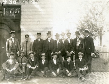 Picture probably taken on the site of the Clark Huffman house, where the M.P. Church is now located.