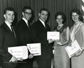 Left to right: Donald A. Layton, Clifford N. Sypolt, Unknown, Nancy Fint, Sharon White.