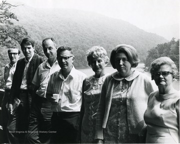 'Second from left - Jack Welch, Fourth from Left - Guy Owen, Last from Left - Georgia Hester.'