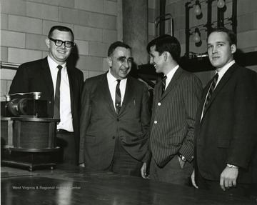 'Legendary Father of the H-Bomb Edward Teller chats with students during his appearance here during the Oct. 5-7, 1967 Science-Writing symposium.'