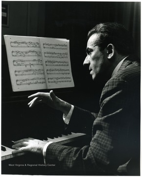'WVU pianist Herman Godes performed with the Philharmonia Hungaria at a Mar. 17, 1967 concert during the 100th Anniversary year.'