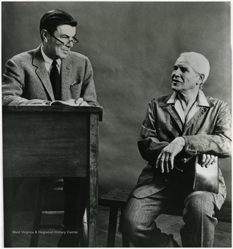 'Will Geer and the commentator perform in 'An Evening's Frost,' Feb. 28, 1967.'