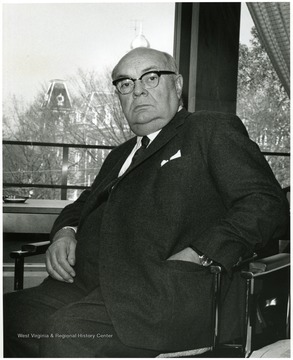 'Famed international figure Paul-Henri Spaak appeared at the WVU 100th Anniversary observance Nov. 2 1967'
