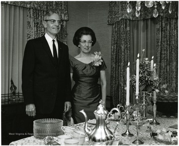 'Dr. and Mrs. Stewart just after Dr. Stewart made the main address as spokesman for the twelve professors honored at the Faculty Honors Convocation, Mar. 7, 1967.'