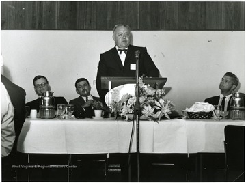 Keynote Speaker Harry Boswell, former states' representative to the Appalachian Regional Commission spoke at the 'Man and His Community' symposium, June 28-29, 1967.'