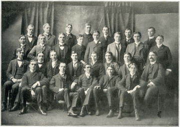 Back Row, from left to right: Williams, Thompson, Kunst, McCoy, Meredith, Morris, Garrison. Second Row From Back, from left to right: Lang, White, Wooddell, E.B. Stewart, Neely, D.M. Willis, South, Smith. Third Row From Back, from left to right: Hill, T.D.B. Stewart, Coleman, Gore, Maxwell, Lively, Easily, Frazer. Front Row, from left to right: Bowman, Daily, Randolf, Boyers, Marten.