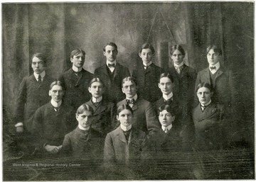 Back Row, left to right: Eakin; S.M. Scott, Jr.; Crossland; Lemen; Lewis; Boyd. Middle Row, left to right: Cole, Leonard, Smith, Conaway, B.F. Scott. Front Row, left to right: Moore, McCrum, Downey. 